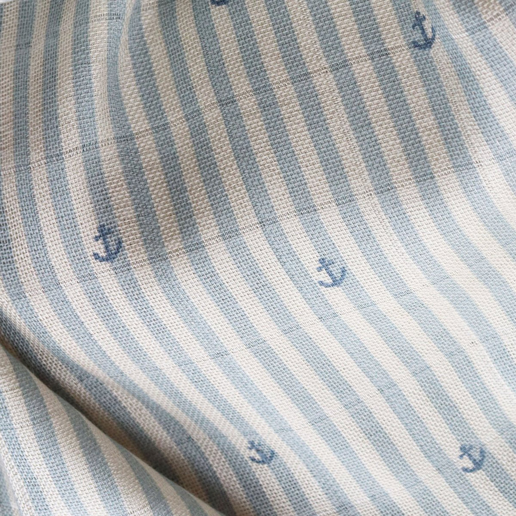 Bamboe mousseline inbaker - Stripe anchor