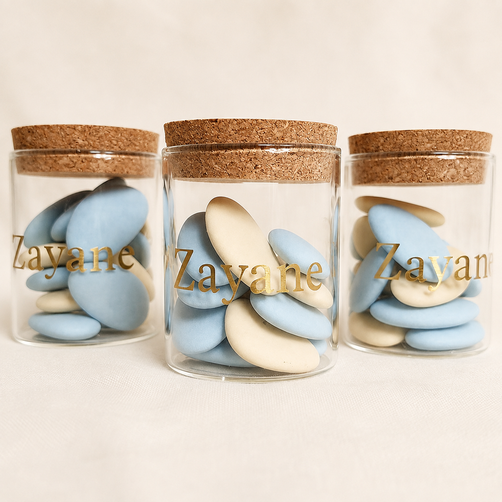 Glazenpot met chocoladeboontjes