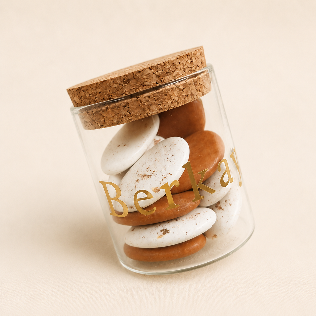 Glazenpot met chocoladeboontjes
