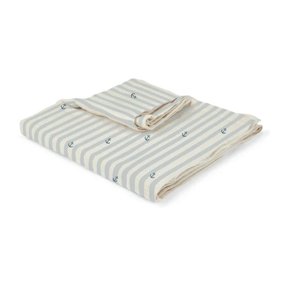 Bamboe mousseline inbaker - Stripe anchor